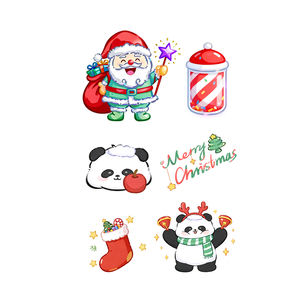 Kerst Tijdelijke Glitter Tatoeages Gezicht Sticker Dartel Cartoon <span class=keywords><strong>Panda</strong></span> Vader Kerst Waterdichte <span class=keywords><strong>Tattoo</strong></span> Voor Gezicht Nek Arm - Product Image 6