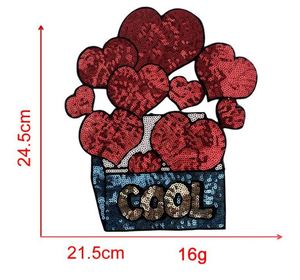 ลดราคาจากโรงงาน แพทช์ปักลายหัวใจขนาดใหญ่ น่ารัก สไตล์สาวหวาน ประดับเลื่อม รีดติดเสื้อยืด เสื้อฮู้ดดี้ - Product Image 6