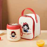 JM Nouveauté : Tasse à petit-déjeuner Little Panda en acier inoxydable 304, boîte à lunch isotherme anti-fuite grande capacité, motif dessin animé