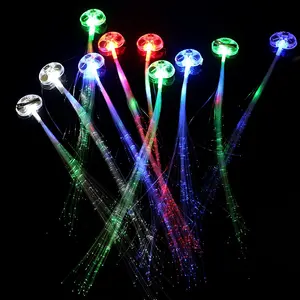 Party festival accessory led headwear multicolor flashing light up hair braid led fiber optic hair clip