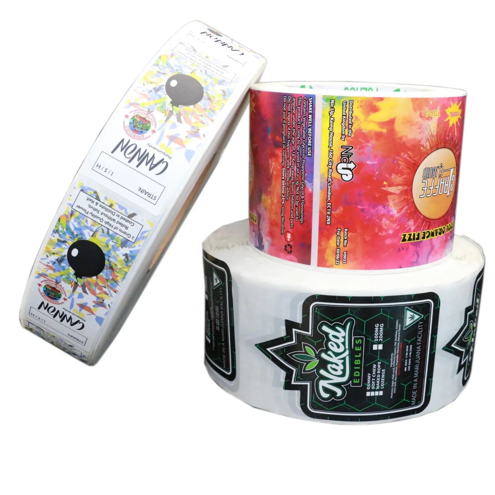 Hoge Kwaliteit Maat Bedrukte Zelfklevende Vinyl Glazen Fles Verpakking Roll Waterdichte Label Sticker