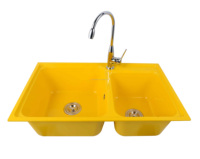 Arc Rectangulaire En Fiber De Verre Double Bol Cuisine Comptoir Installation Légumes Lavabo Fregaderos De Cocina Robinet De Cuisine