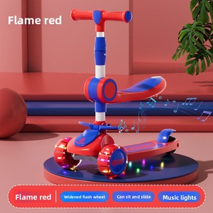 Nuovo Monopattino Pieghevole in Plastica Tre-in-uno per Bambini, Altezza Regolabile, Freno Posteriore, per Uso Esterno, <span class=keywords><strong>3</strong></span>+ Anni, per Bambine e Bambini - Product Image 6
