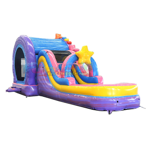 Castillo inflable comercial para niños con tobogán y plataforma de saltos, tipo noria, para uso en seco o mojado. - Product Image 3