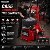 Machine à changer les pneus YuanMech C955 certifiée CE, semi-automatique, pneumatique, à bras oscillant, pour pneus de 10 à 22 pouces, avec moteur de 0,75 kW à 1,1 kW