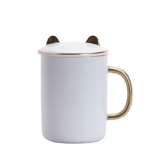 แก้วเซรามิก หูจับชุบทอง ใช้ในบ้าน/สำนักงาน สีพื้น แก้วเดี่ยว - Product Image 5