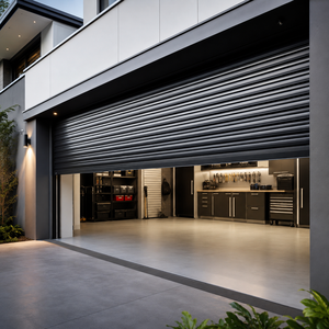<span class=keywords><strong>Porte</strong></span> de <span class=keywords><strong>garage</strong></span> <span class=keywords><strong>sectionnelle</strong></span> motorisée électrique en aluminium, style industriel moderne, étanche et résistante au vent, pour entrepôt - Product Image 4