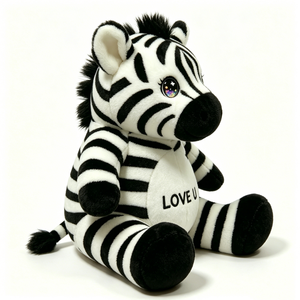 Peluche de cebra de dibujos animados con pestañas largas, juguete decorativo para la habitación infantil con temática de safari. - Product Image 5