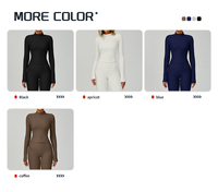 3093 veste de Yoga solide en gros manches longues fermeture éclair complète haute élasticité séchage rapide haut femmes Fitness course sport Yoga vestes