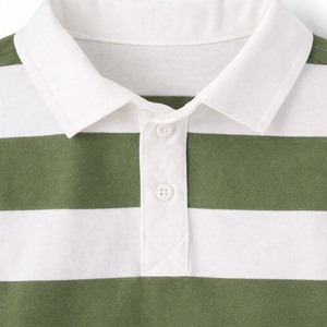 Polo en piqué de coton à logo personnalisé, coupe classique, vêtements pour garçons, chemises rayées vertes et blanches, <span class=keywords><strong>t</strong></span>-shirts, polos, uniformes - Product Image 3