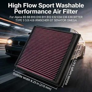 Filtre à air sport haute performance pour Alpina B3 B8 <span class=keywords><strong>B10</strong></span> D10 B11 B12 E32 E34 E36 <span class=keywords><strong>E39</strong></span> BITTER TYPE 3 3.0i 4.0i IRMSCHER GT SENATOR OMEGA - Product Image 1
