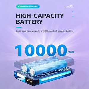 Routeur sans fil double bande <span class=keywords><strong>Createk</strong></span> M100 2.4G 5.8G, routeur Wifi 4g avec batterie externe 10000mah, point d'accès mobile 150mbps, pare-feu VPN - Product Image 3