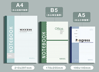 Cahier ligné A4 / A5 / B5 relié à la colle, pour l'écriture et les notes au bureau, pour un usage professionnel