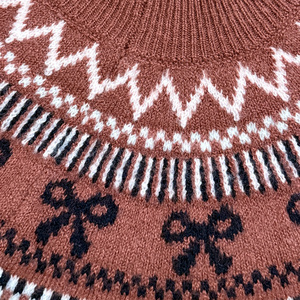 Plus Size <b>Women</b> Knit Sweater Mock Neck Jacquard Pullover Long Sleeve Crew Neck <b>Christmas</b> <b>Jumper</b> - Product Image 5