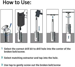 6-Piece Damaged Screw Extractor Set Bearing Steel <strong>Easy</strong> <strong>Out</strong> <strong>Tool</strong> for Broken Stripped Rusted Bolts Screws Factory Direct Sale - Product Image 5