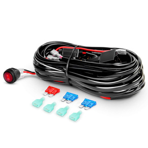 ชุดสายไฟสวิตช์ไฟ LED สำหรับงาน 12V ใช้ได้กับรถยนต์ทั่วไป สำหรับการติดตั้งเพิ่มเติม พร้อมรีเลย์และฟิวส์ - Product Image 1