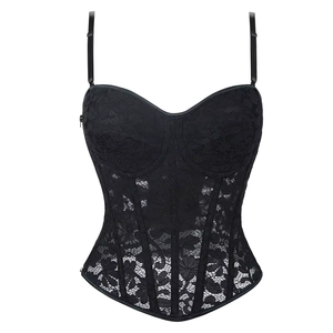 Haute qualité nouvelle mode femmes à lacets désossé Court Sexy Push up Shapewear surbuste Corset <span class=keywords><strong>Bustier</strong></span> haut - Product Image 1