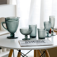 Ensemble de verres et de carafes en verre à motif B pour bars, restaurants, fêtes et services de traiteur