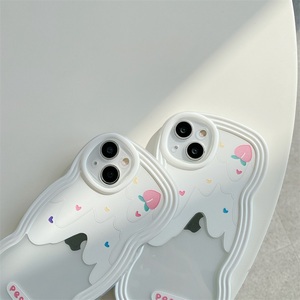 Corea vendita calda bella cassa del telefono del gelato di estate per <span class=keywords><strong>iPhone</strong></span> 14 13 12 <span class=keywords><strong>11</strong></span> <span class=keywords><strong>Pro</strong></span> <span class=keywords><strong>Max</strong></span> X XR XS Cute Girly Wavy Edge <span class=keywords><strong>Cover</strong></span> - Product Image 5