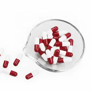Red White Colored Vegetable Gelatin 00 Empty Capsules
