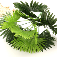 B04 Plante artificielle Feuilles de tortue vertes Feuilles de palmier vertes Feuilles tropicales artificielles