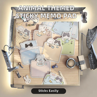 Bloc-notes magnétique autocollant personnalisable sur le thème des animaux mignons avec design de la série Little Theater pour usage scolaire