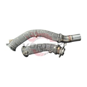 SS304ของกระแสน้ำวนไหลสูง downpipe สำหรับ M4 F80 M3 BMW S55 F82ไอเสียประสิทธิภาพ3.0T พร้อมการป้องกันความร้อนแบบบูรณาการ - Product Image 4