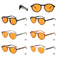 Lunettes de protection anti-lumière bleue professionnelles, filtre orange CR39, monture ronde durable TRR90, protection pour ordinateur portable, lunettes de protection nocturnes Biohack