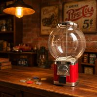 Distributeur Commercial de Bonbons et Jouets en Capsules à Monnayeur, Vente en Gros Usine, avec Réservoir Acrylique Rond et Carré
