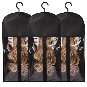 Dust-proof Hanging Hair Extension Wig Storage Bags With Hook For Multiple Wigs Accessories