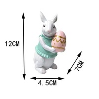 Sculpture en résine du Lapin de Pâques, artisanat de lapin inspiré de l'art, peint à la main, pour la décoration de salon, bibliothèque et bureau