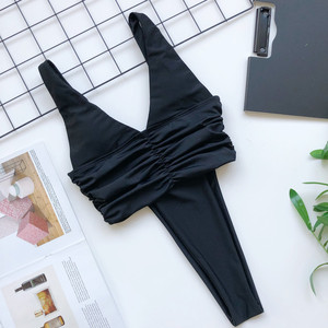 Tùy Chỉnh Mới Sexy Girl One Piece Bikini Beachwear Eo Cao V Cổ Đôi Vai Ren Lên Áo Tắm Phụ Nữ Dễ Thương Thiếu Niên Đồ Bơi - Product Image 1