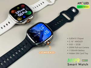 <span class=keywords><strong>Smartwatch</strong></span> 4G 5G M99 con Schermo Amoled 2.16", GPS, NFC, <span class=keywords><strong>Wifi</strong></span>, 3+32GB, 1100mAh, Fotocamera, Videochiamate, Playstore, Rete Android - Product Image 4