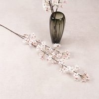 Fleurs artificielles en soie de cerisier à deux branches, style cryptographique, pour toile de fond de mariage, arrangements au sol pour salon, DIY