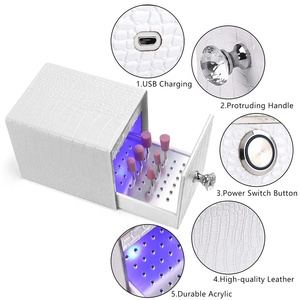 Soporte para Brocas de Uñas, Caja de Luz UV para Cabezales de Pulido, Exhibidor Acrílico Antipolvo con 48 Agujeros para Salón de Uñas - Product Image 2