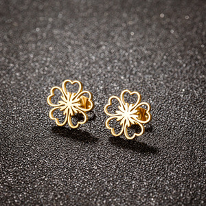 Orecchini a Perno con Fiore Retrò in Acciaio Inossidabile Placcato Oro Rosa per Donne, Regalo per la Festa della Mamma, Gioielli all'Ingrosso - Product Image 3