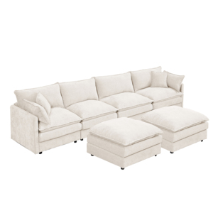 Ensemble de canapé modulaire en forme de L, housse en tissu amovible et lavable, tissu en velours pour salon, appartements - Product Image 1