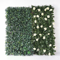 Valla de plantas de hojas verdes artificiales, valla de césped de hojas de jardín