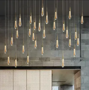 Luxury Designer Pendant Lamp LED Water Drop Pendant Light Loft Crystal Hanging Lamp Creative Restaurant Light