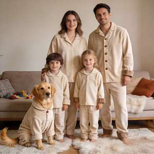 ملابس منزلية متطابقة للحيوانات الأليفة والعائلة البشرية، بيجامات مريحة متناسقة للكلاب والقطط وأصحابها - Product Image 4