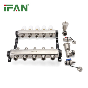 Легкая установка, гидравлический коллектор 3/4 ", коллектор из нержавеющей стали для систем напольного отопления - Product Image 6