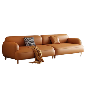 ชุดโซฟาแบบแยกส่วนครีมกำมะหยี่สไตล์นอร์ดิกพร้อมเตียงขนาดเล็กหรูหราสำหรับใช้ในบ้านและเช่าห้องนั่งเล่นอพาร์ทเมนต์ - Product Image 2