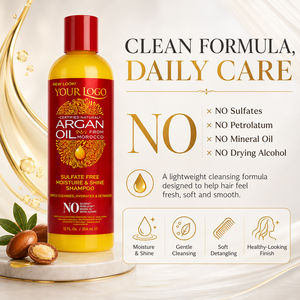 Bulk Supply Moroccan Argan Oil <b>Shampoo</b> <b>Moisture</b> and Shine Daily Cleanser for Dry Damaged Textured Hair Care - Product Image 3