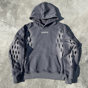 Sudadera con Capucha Premium de Estilo Urbano, Logotipo Bordado, Impresión de Alta Densidad, Estilo Holgado, Lavado Ácido, Desgastado, para Hombre - Product Image 1