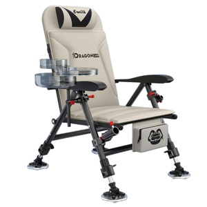 Silla de pesca plegable y reclinable DRAGON CARP, portátil, con bandeja para cebo extraíble y portavasos para la pesca de carpas. - Product Image 1