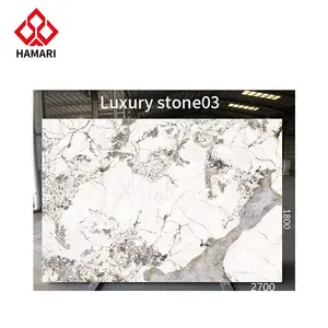 Pedra artificial personalizada para casa de hotel, placa permeada de tinta em marmore polido grande