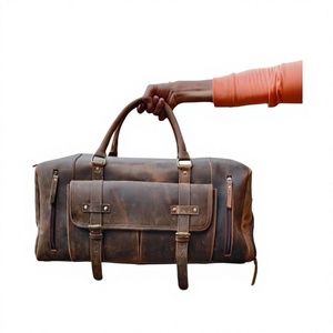 Handcrafted Genuine Leather Vintage Duffle <b>Bag</b> Zipper Unique Design Lightweight Portable Large Capacity 76-120L+ Multi-Function - Product Image 5