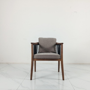 <span class=keywords><strong>Poltrona</strong></span> Longstar in Stile Wabi-sabi in Legno Massello con Design a Corda sullo Schienale, <span class=keywords><strong>Poltrona</strong></span> Moderna <span class=keywords><strong>Ergonomica</strong></span> per Soggiorno - Product Image 3