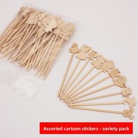 Brochettes à thème de dessins animés pour enfants, directement de l'usine, pour barbecue, viande, fruits, desserts, bâtonnets en bambou jetables