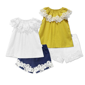 Ensemble de vêtements pour bébé fille été 2022, 2 pièces, hauts et jupes, tissu en velours 100% coton, violet et blanc, motif paisley, boutons en corne - Product Image 2